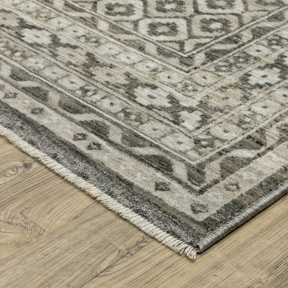 Chamberlain Grey Beige Traditional Panel Indoor Rug