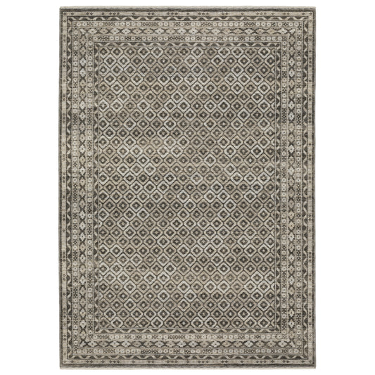 Chamberlain Grey Beige Traditional Panel Indoor Rug