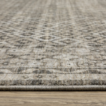 Chamberlain Grey Beige Traditional Panel Indoor Rug