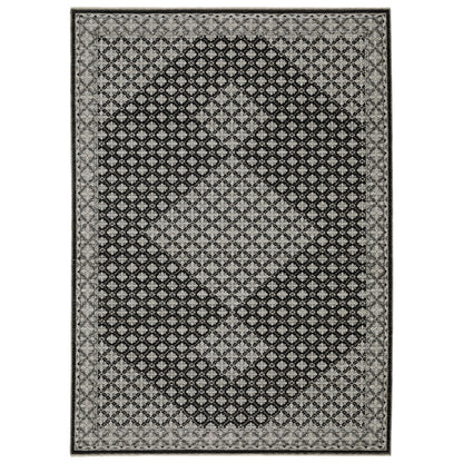 Chamberlain Black Grey Traditional Diamond Indoor Rug