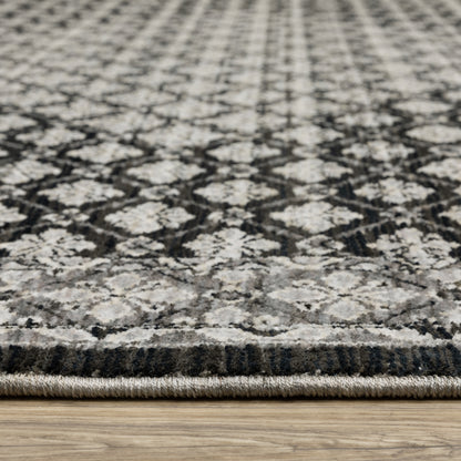 Chamberlain Black Grey Traditional Diamond Indoor Rug