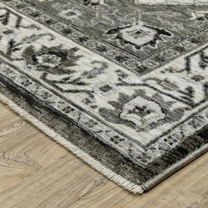 Chamberlain Charcoal Ivory Traditional Medallion Indoor Rug