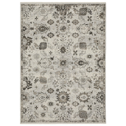 Chamberlain Ivory Grey Traditional Oriental Indoor Rug