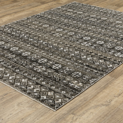 Chamberlain Black Grey Tribal Tribal Indoor Rug