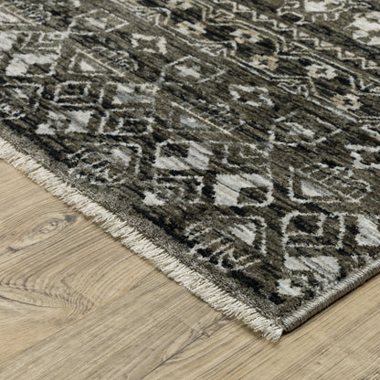 Chamberlain Black Grey Tribal Tribal Indoor Rug