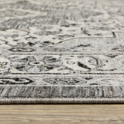 Chamberlain Grey Ivory Traditional Medallion Indoor Rug