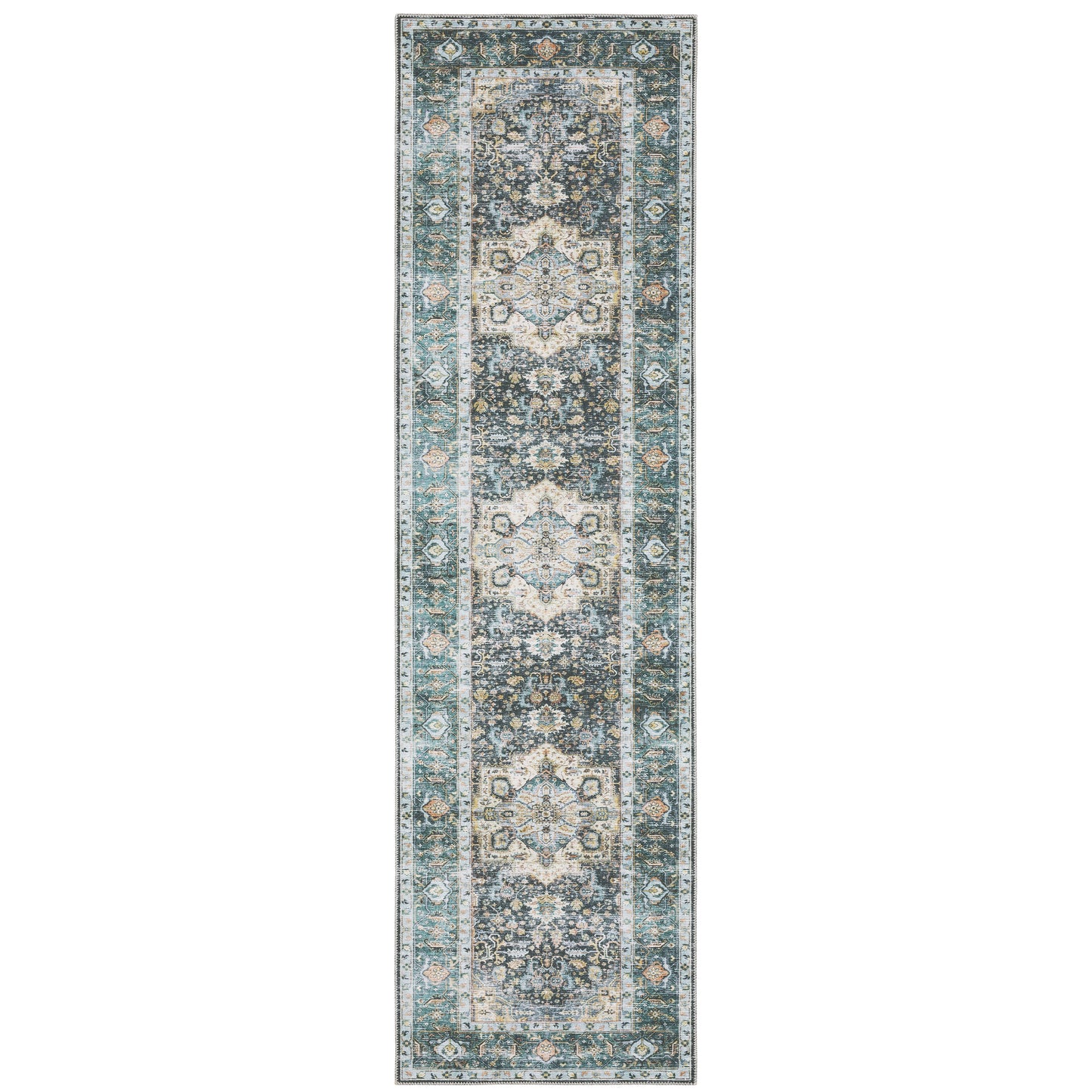 Charleston Blue Ivory Traditional Oriental Indoor Rug