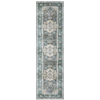 Charleston Blue Ivory Traditional Oriental Indoor Rug