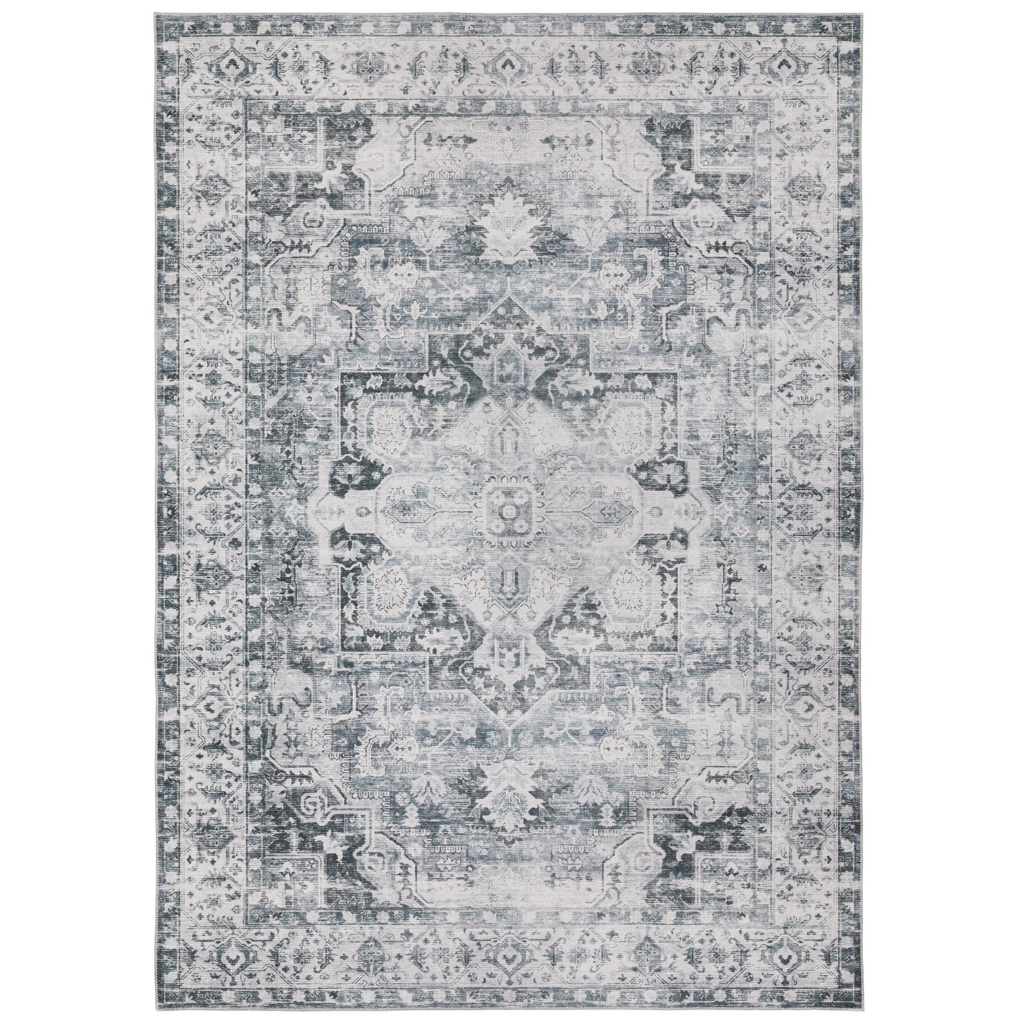 Charleston Navy Ivory Traditional Oriental Indoor Rug