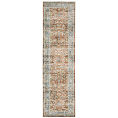 Charleston Rust Blue Traditional Oriental Indoor Rug