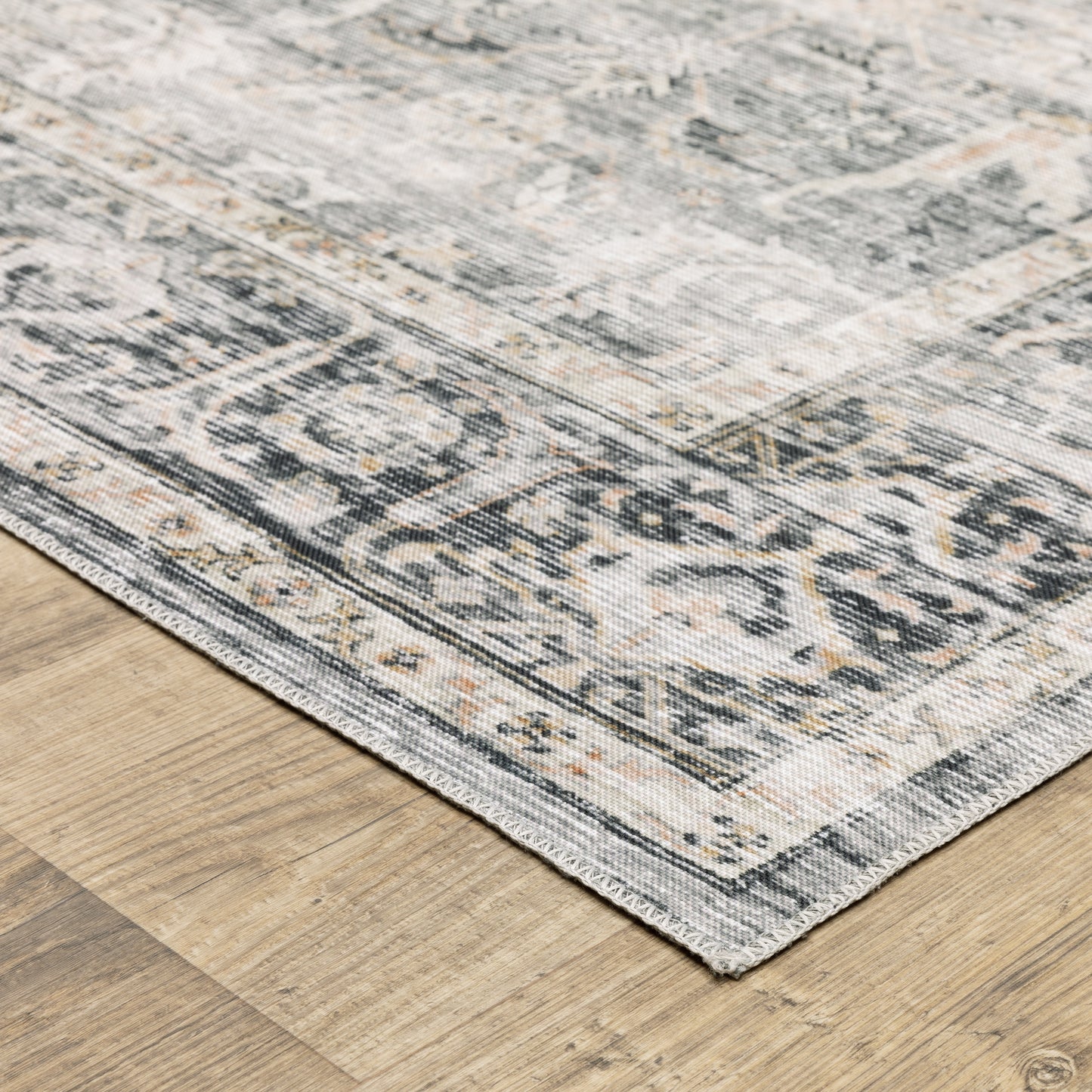 Charleston Charcoal Grey Traditional Oriental Indoor Rug