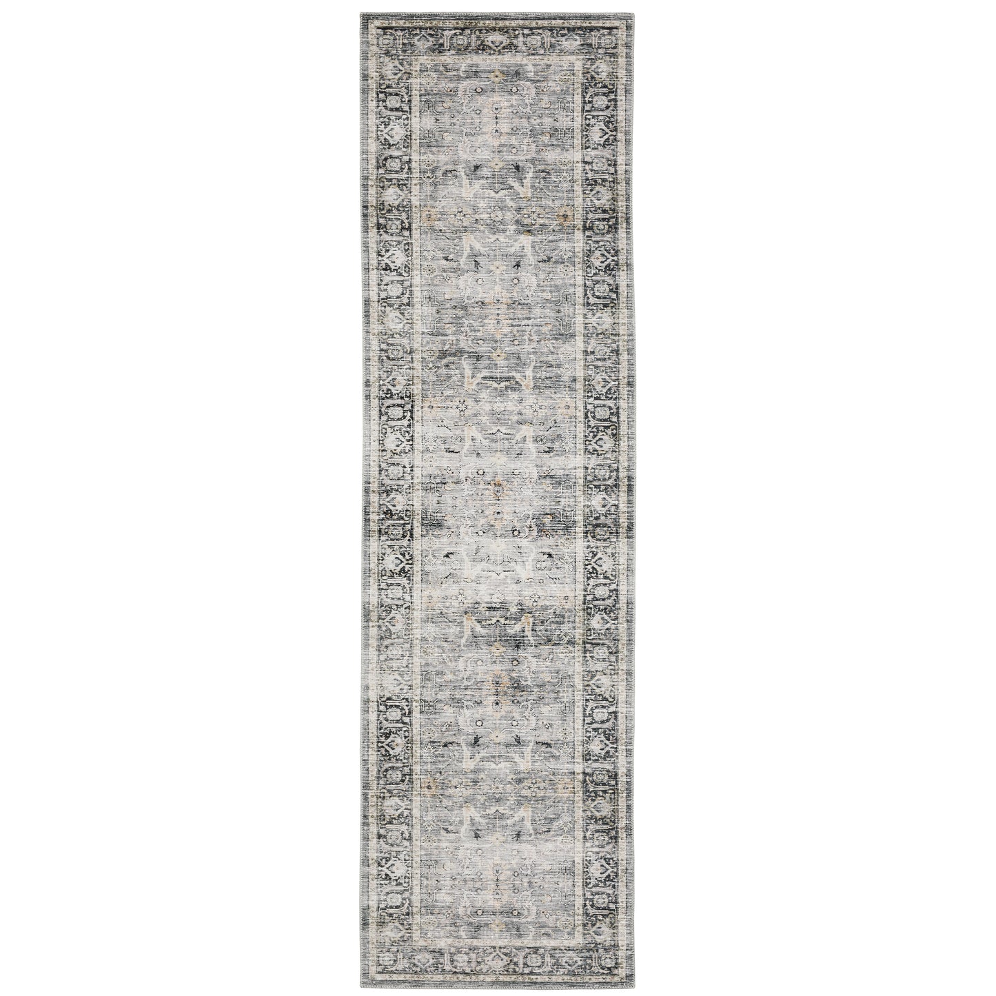 Charleston Charcoal Grey Traditional Oriental Indoor Rug