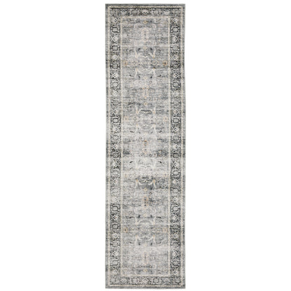 Charleston Charcoal Grey Traditional Oriental Indoor Rug