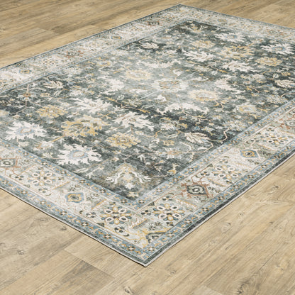 Charleston Grey Gold Traditional Oriental Indoor Rug