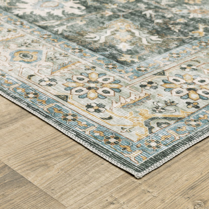 Charleston Grey Gold Traditional Oriental Indoor Rug