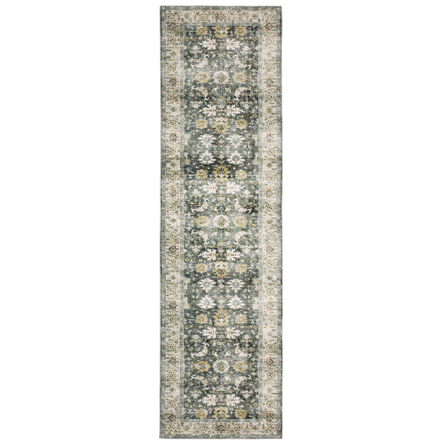 Charleston Grey Gold Traditional Oriental Indoor Rug