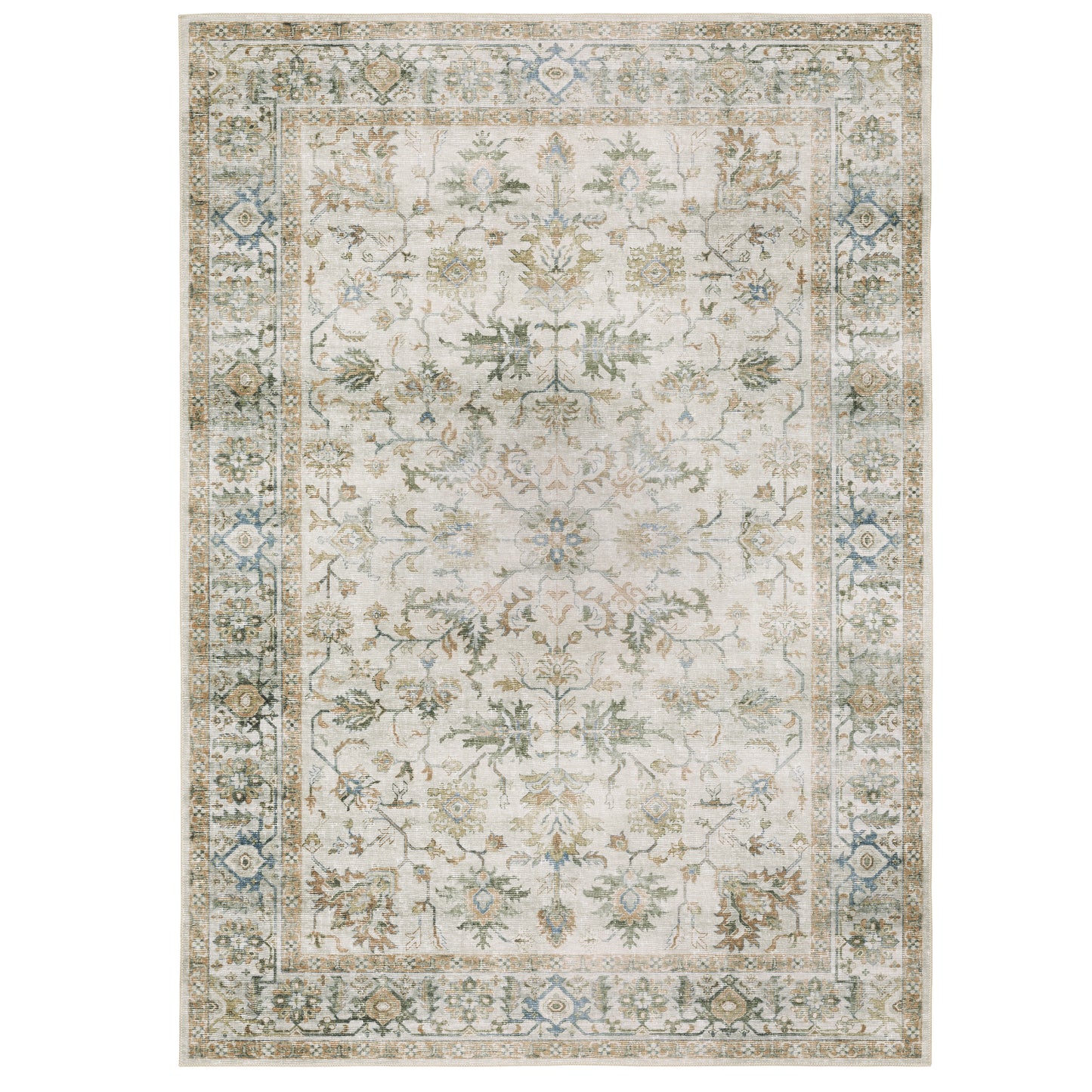 Charleston Gray Multi Traditional Oriental Indoor Rug