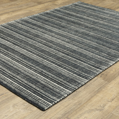 Circa Black Ivory Industrial Geometric Indoor Rug