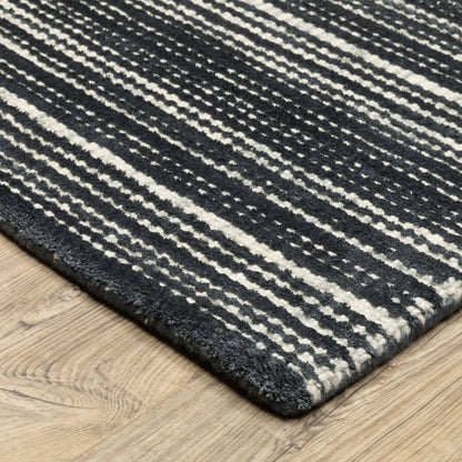 Circa Black Ivory Industrial Geometric Indoor Rug