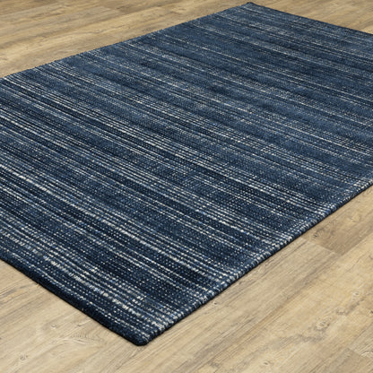 Circa Navy Blue Industrial Geometric Indoor Rug