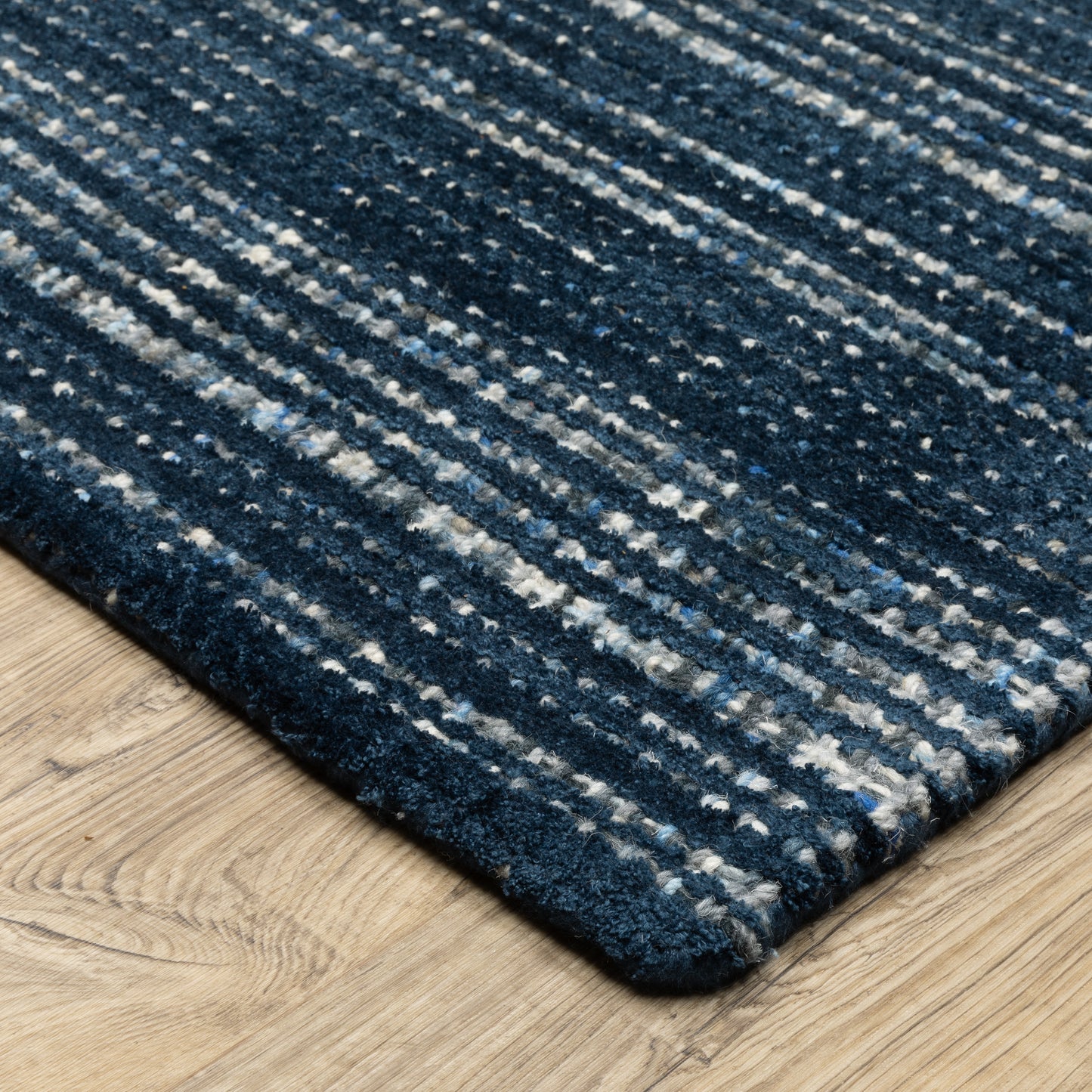 Circa Navy Blue Industrial Geometric Indoor Rug