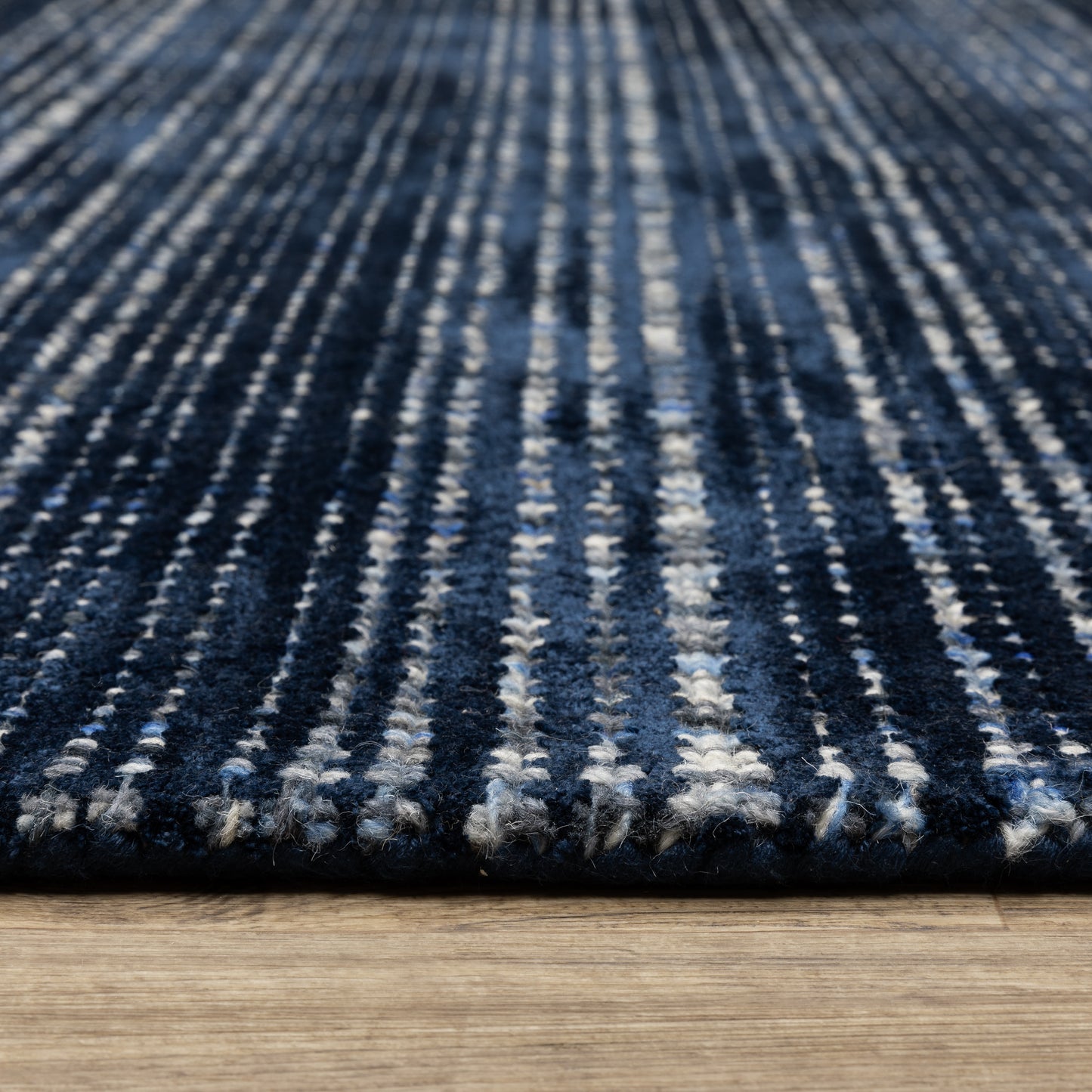 Circa Navy Blue Industrial Geometric Indoor Rug