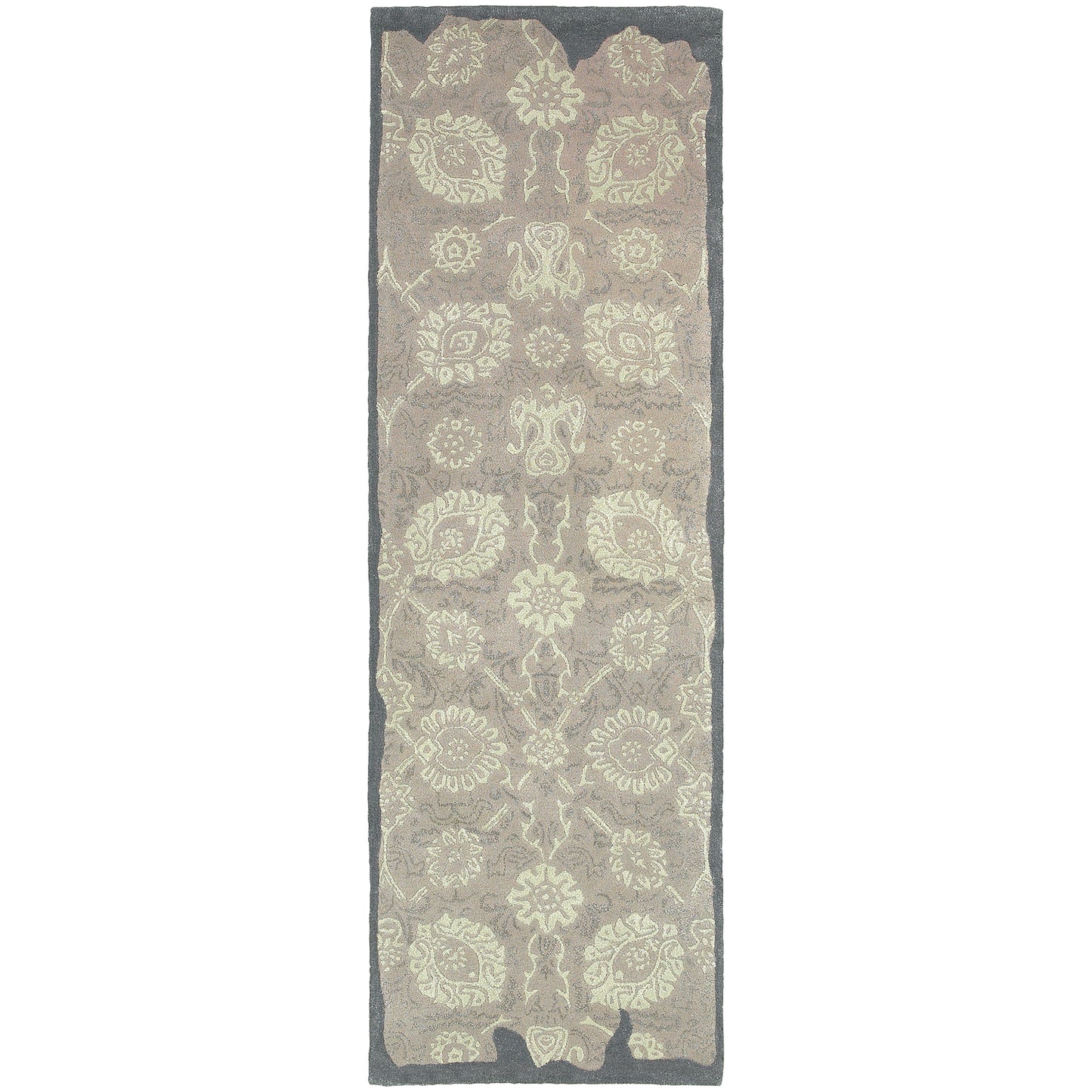 Color Influence Grey Green Transitional Oriental Indoor Rug