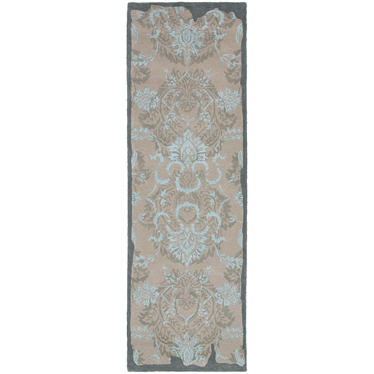 Color Influence Grey Blue Traditional Oriental Indoor Rug