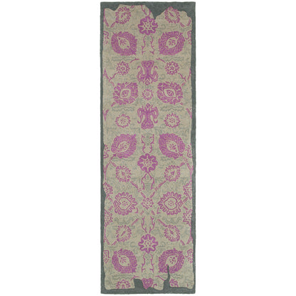 Color Influence Grey Pink Traditional Oriental Indoor Rug