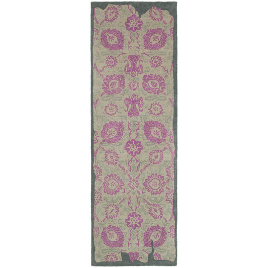 Color Influence Grey Pink Traditional Oriental Indoor Rug