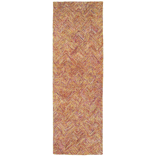 Colorscape Orange Pink Transitional Geometric Indoor Rug