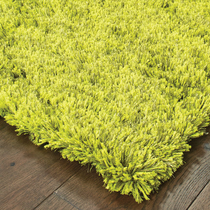 Cosmo Green  Shag Solid Indoor Rug