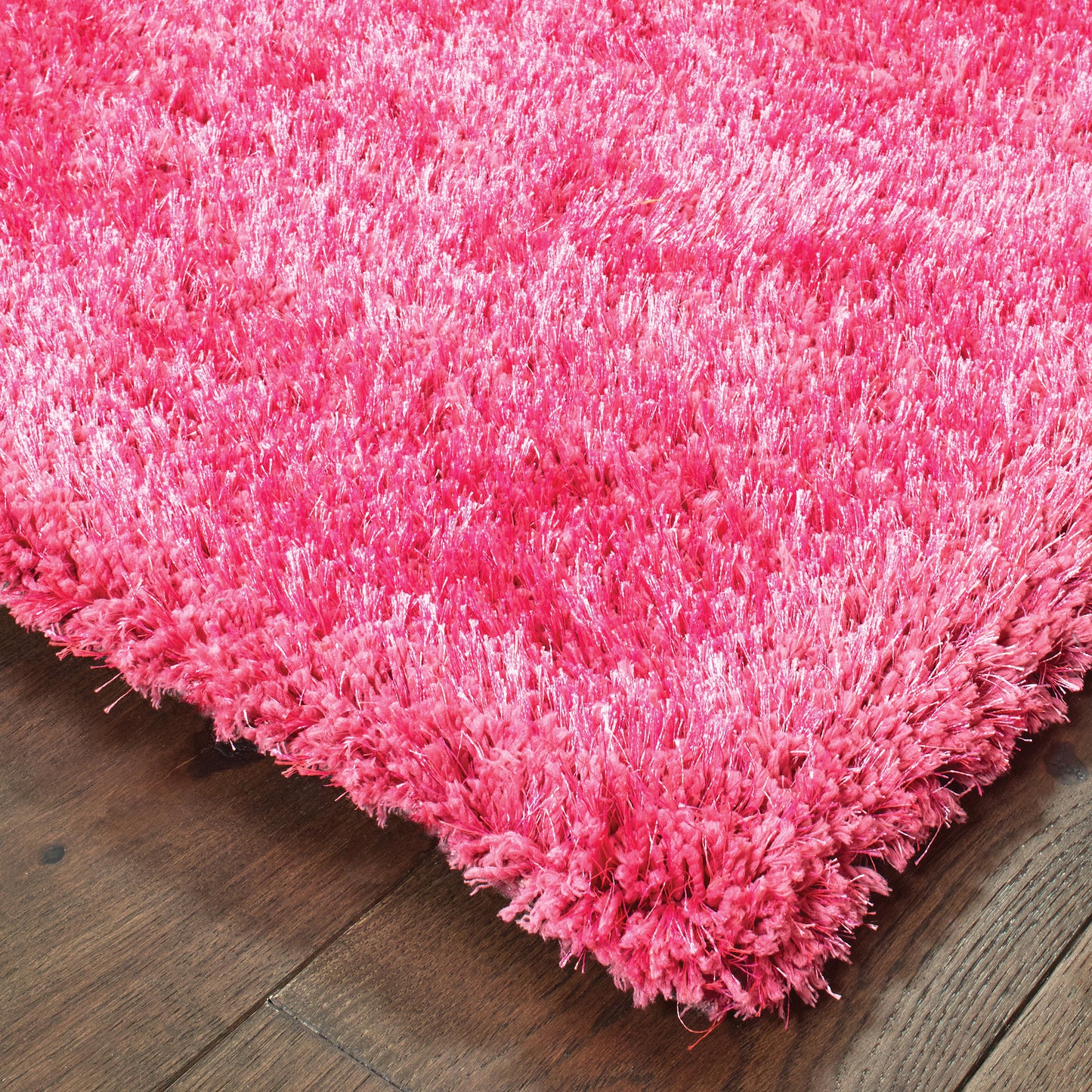 Cosmo Pink  Shag Solid Indoor Rug