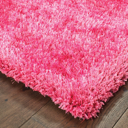 Cosmo Pink  Shag Solid Indoor Rug