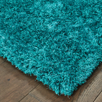 Cosmo Teal  Shag Solid Indoor Rug