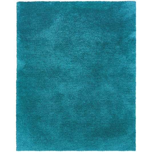 Cosmo Teal  Shag Solid Indoor Rug