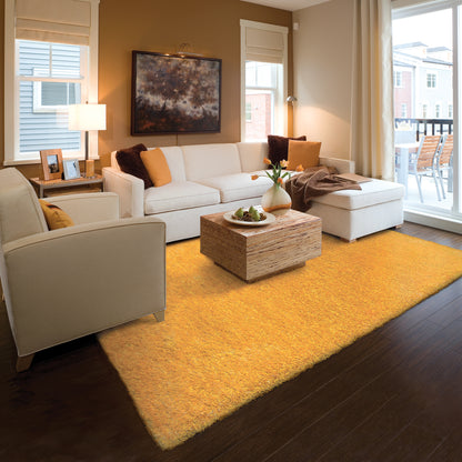 Cosmo Gold  Shag Solid Indoor Rug