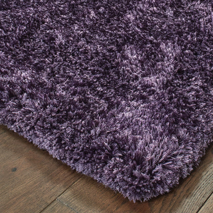 Cosmo Purple  Shag Solid Indoor Rug