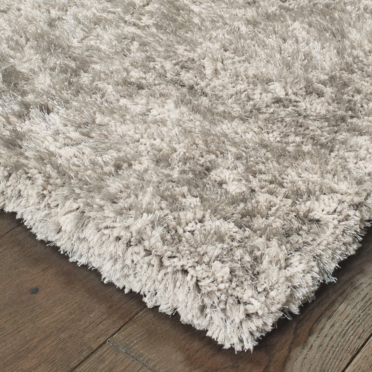 Cosmo Silver  Shag Solid Indoor Rug