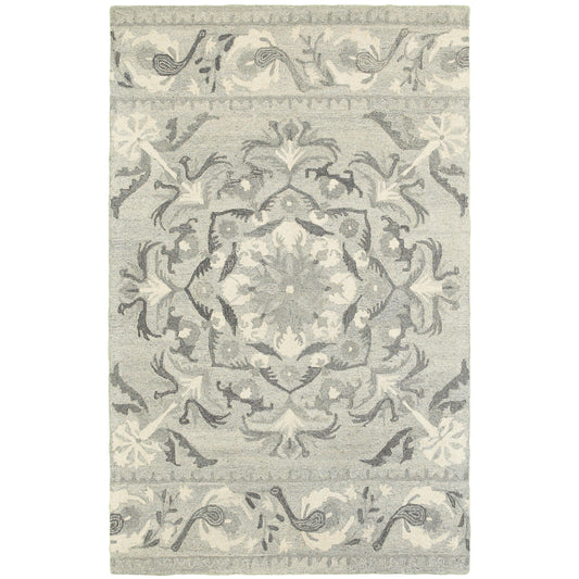 Craft Ash Ivory Scandinavian Floral Indoor Rug