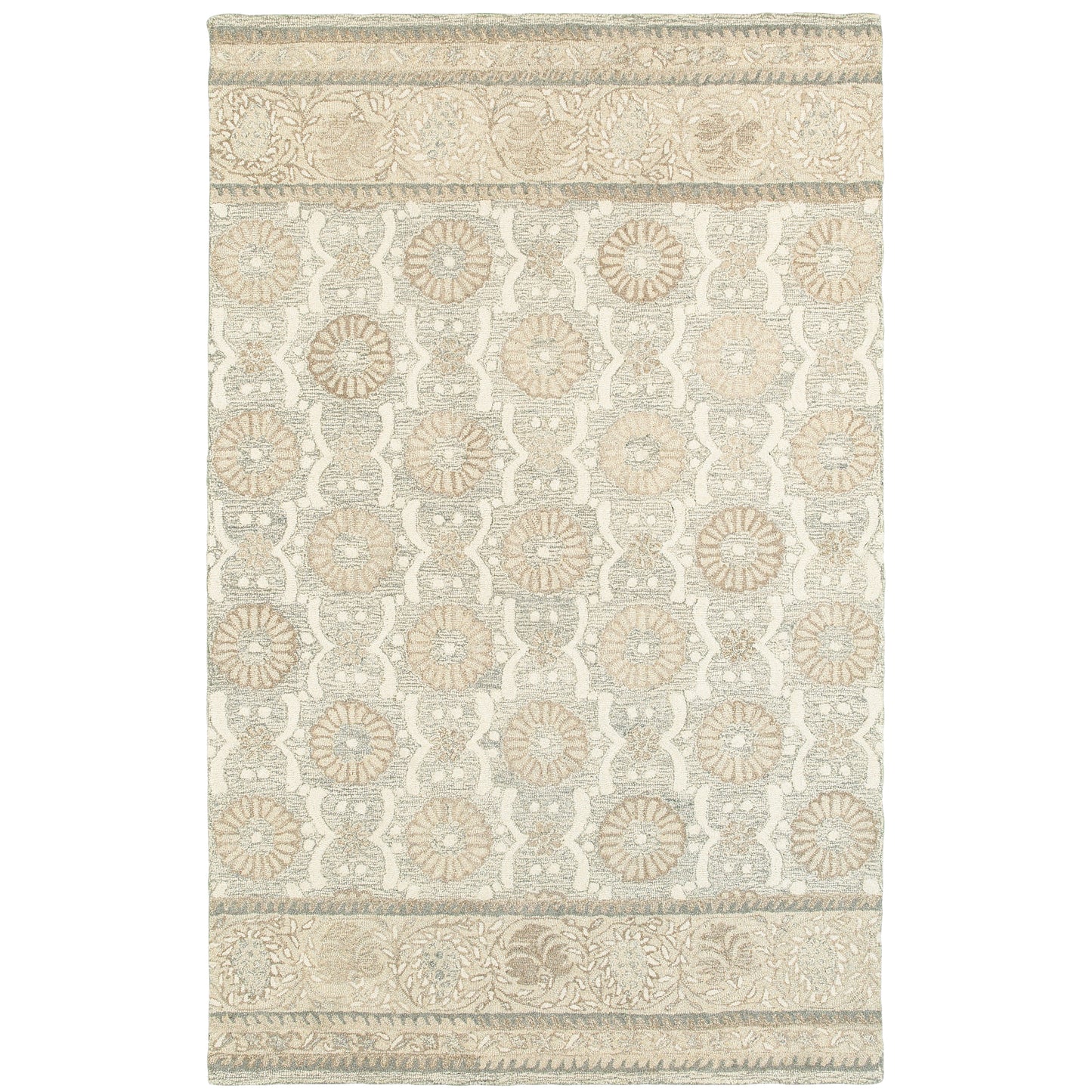 Craft Ash Sand Scandinavian Floral Indoor Rug