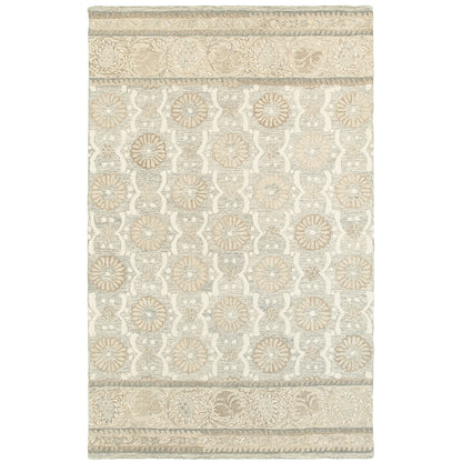 Craft Ash Sand Scandinavian Floral Indoor Rug