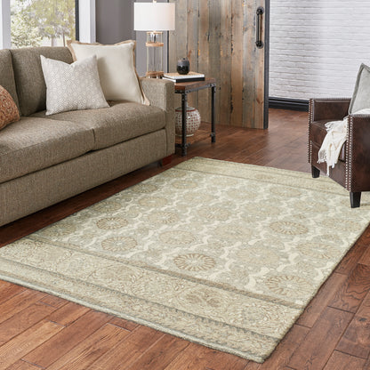 Craft Ash Sand Scandinavian Floral Indoor Rug