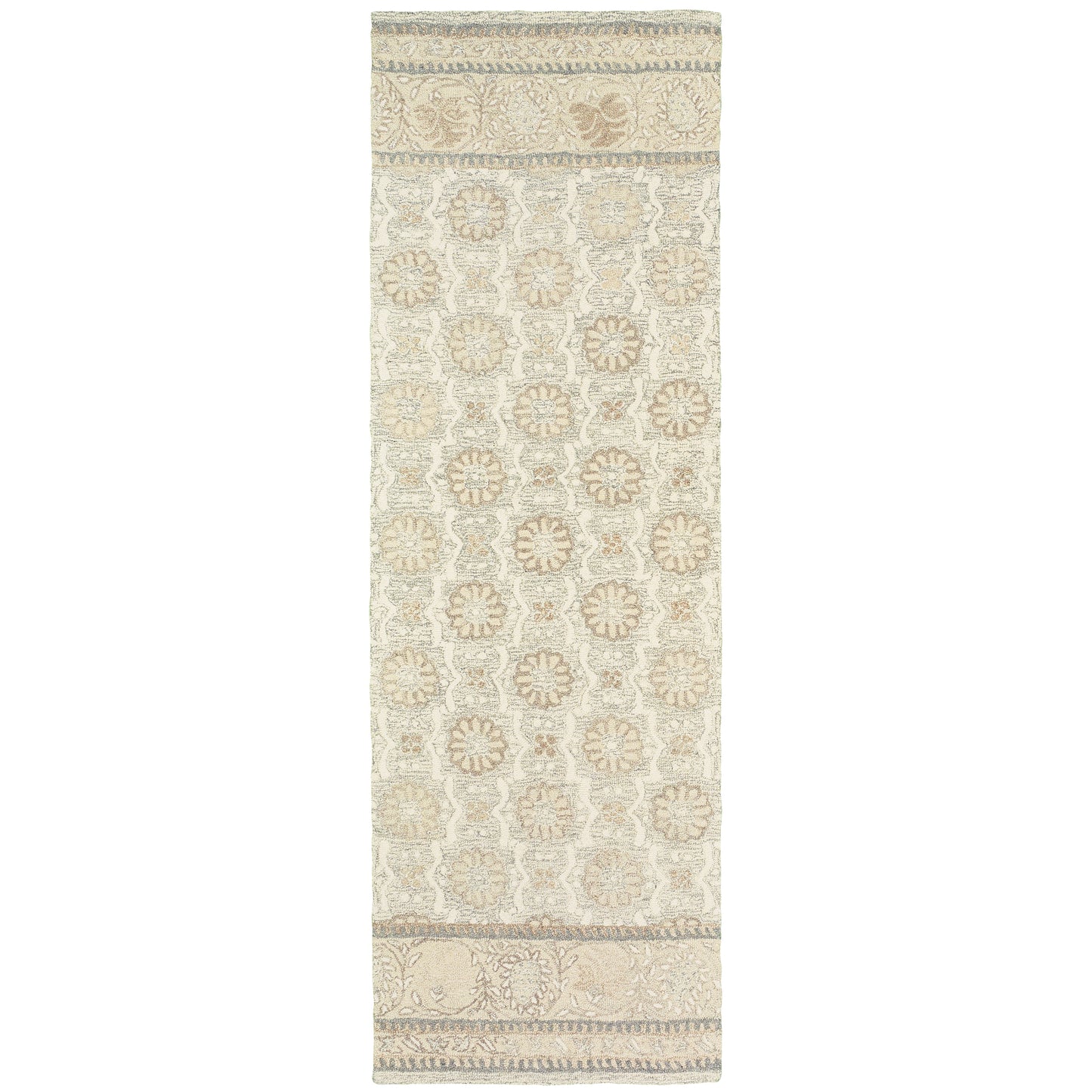 Craft Ash Sand Scandinavian Floral Indoor Rug