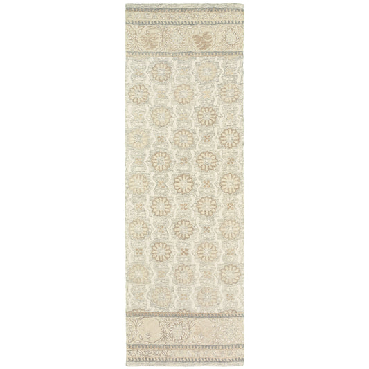 Craft Ash Sand Scandinavian Floral Indoor Rug