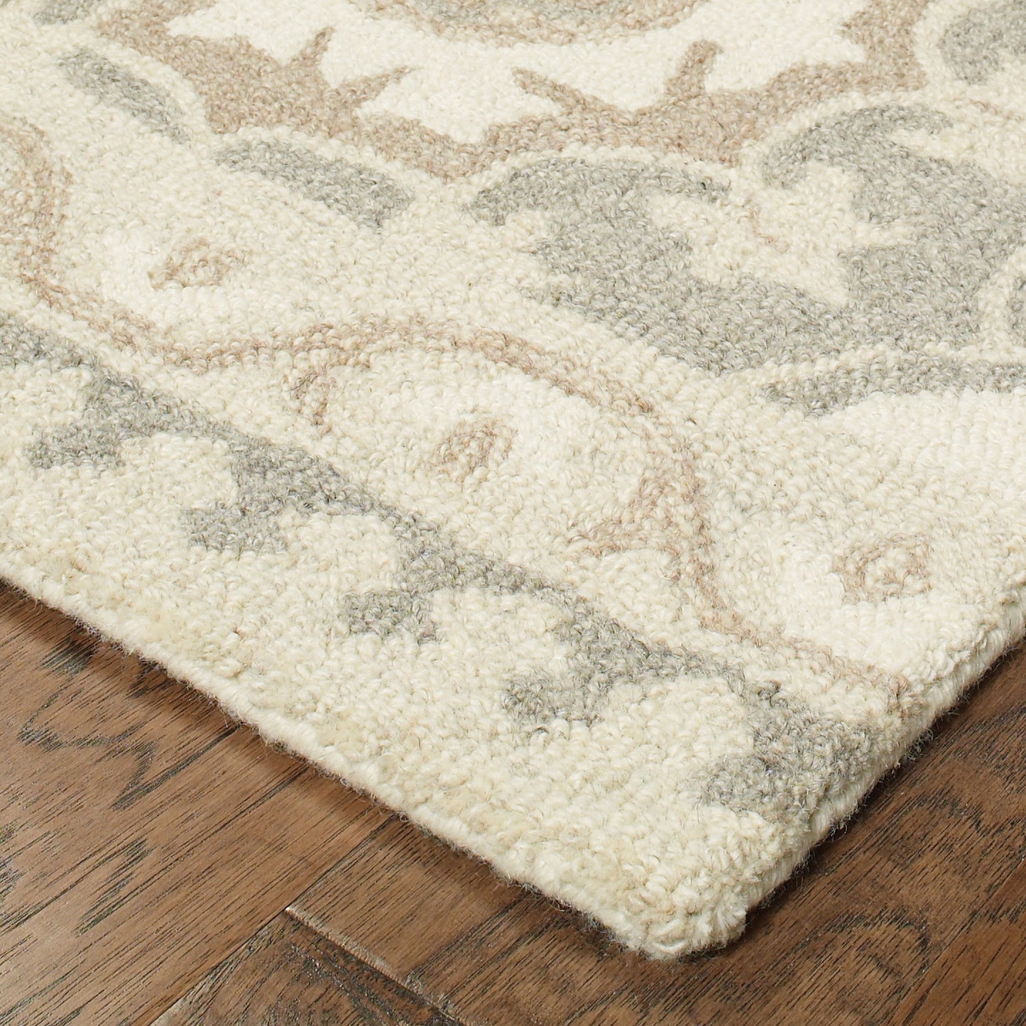 Craft Grey Sand Scandinavian Floral Indoor Rug