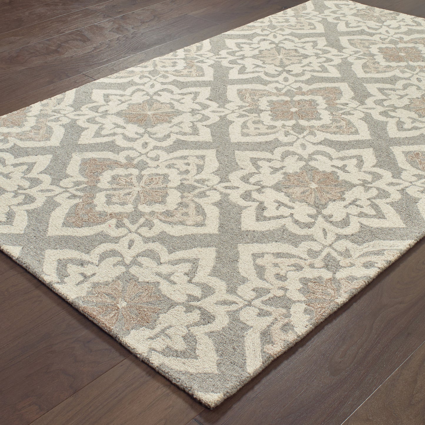 Craft Grey Sand Scandinavian Geometric Indoor Rug