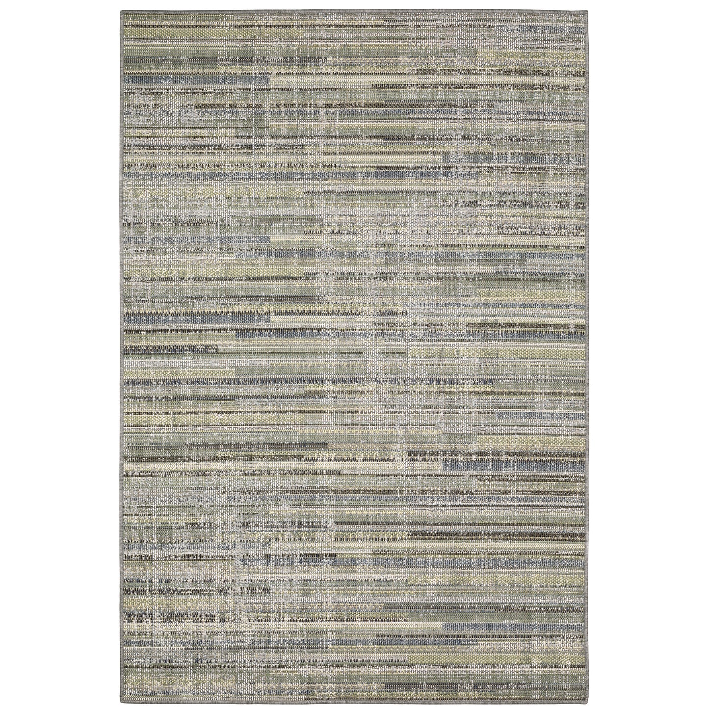 Cyprus Blue Green Modern & Contemporary Striped Indoor/Outdoor Rug