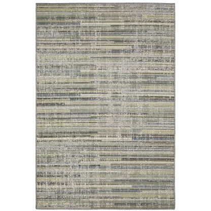 Cyprus Blue Green Modern & Contemporary Striped Indoor/Outdoor Rug