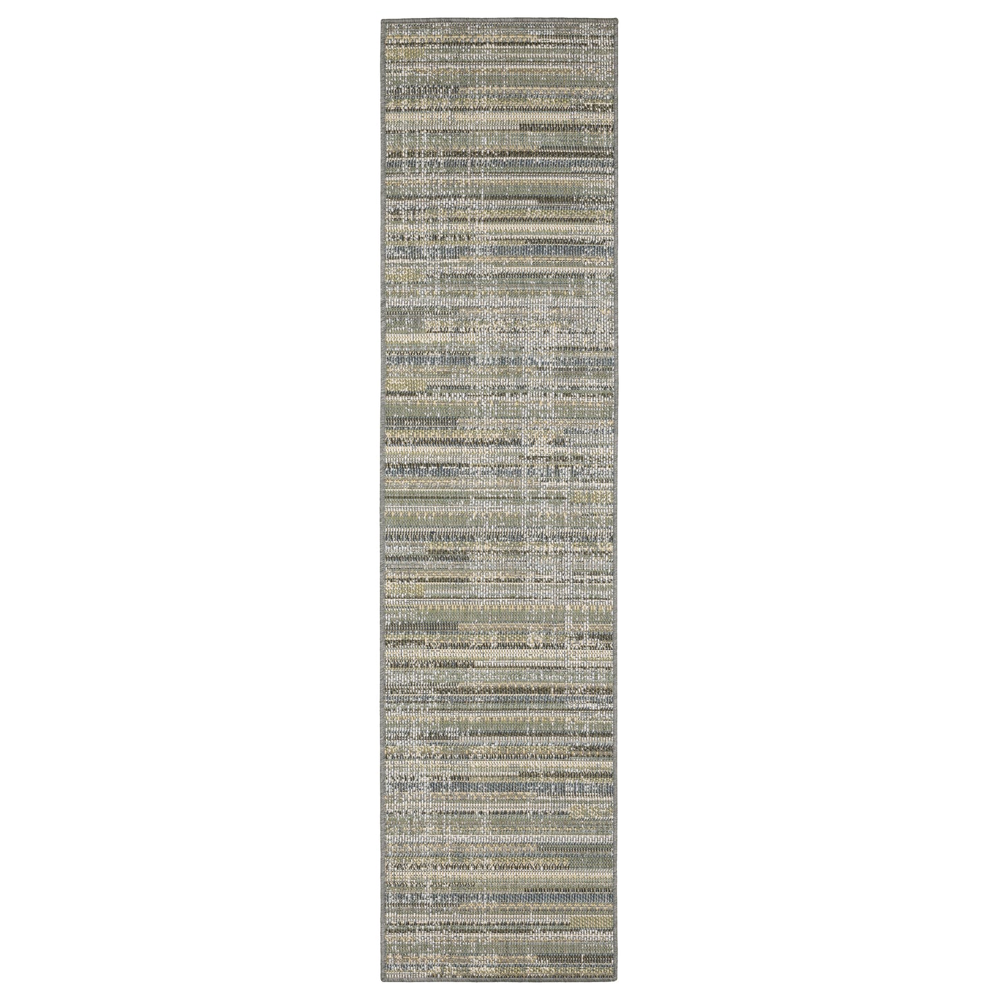 Cyprus Blue Green Modern & Contemporary Striped Indoor/Outdoor Rug